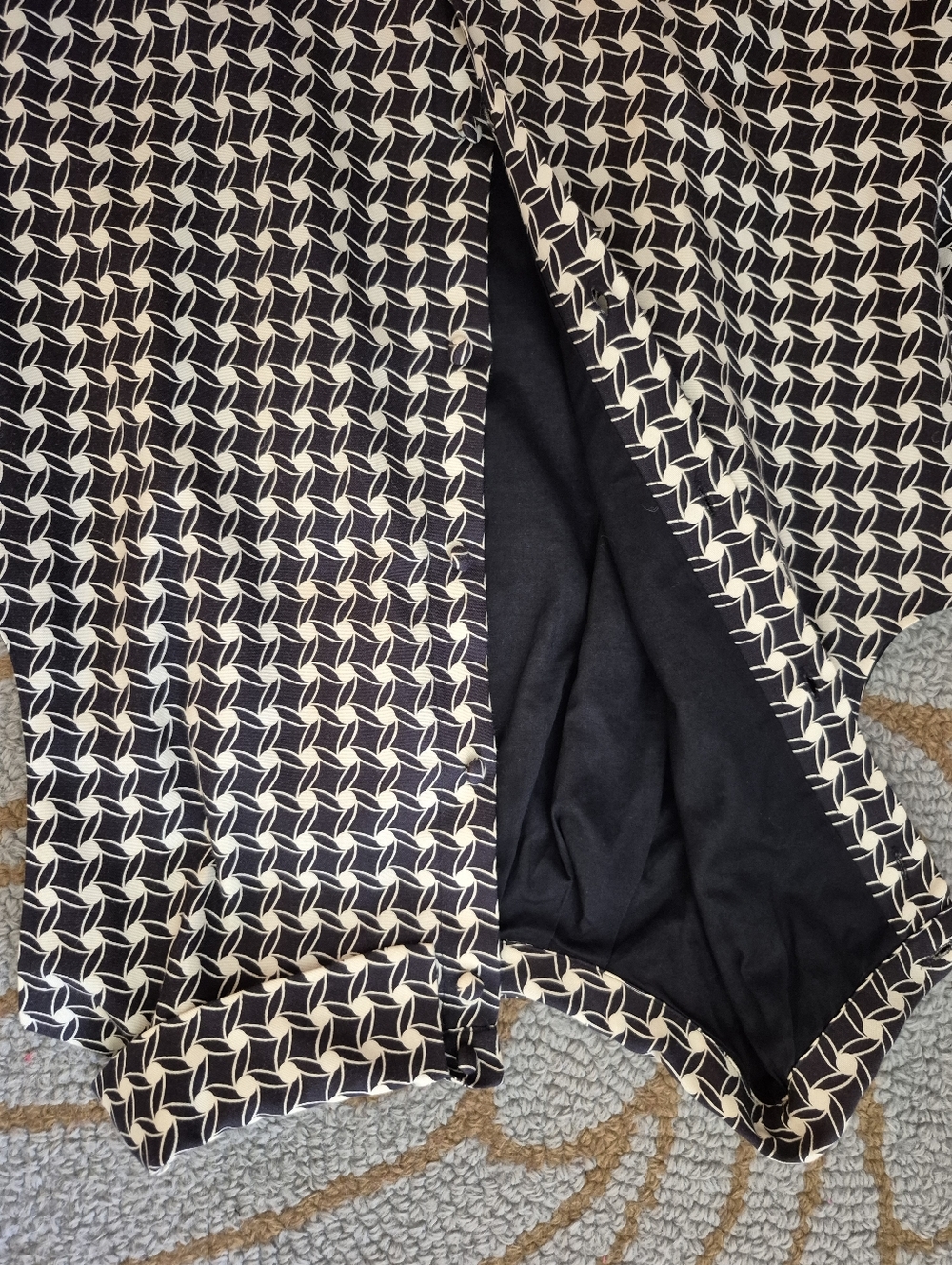 Talbots 45% Silk Belted Sleeveless Dress Womens Size 10, Dark Navy And White - Picture 11 of 11